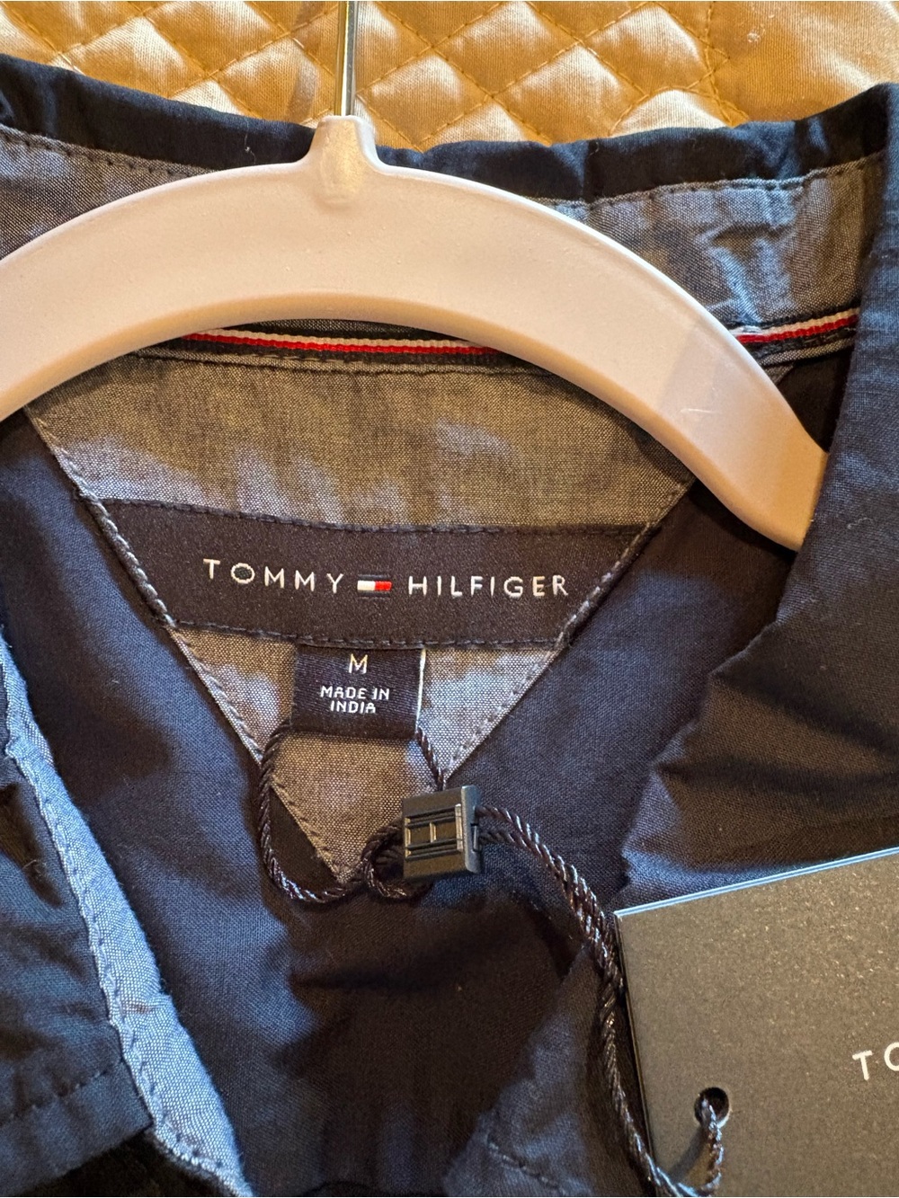 Tommy Hilfiger Navy Blue Roll-Tab Button-Up Shirt women’s M NWT - Picture 7 of 13